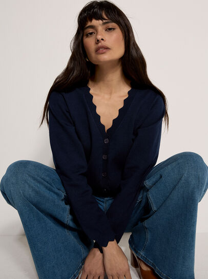 Scallop Hem Cardigan