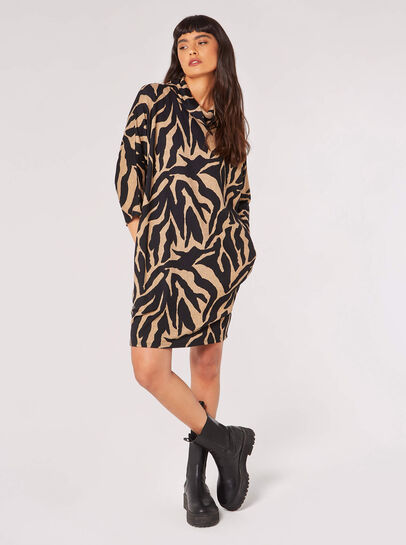 Zebra Print Cocoon Mini Dress