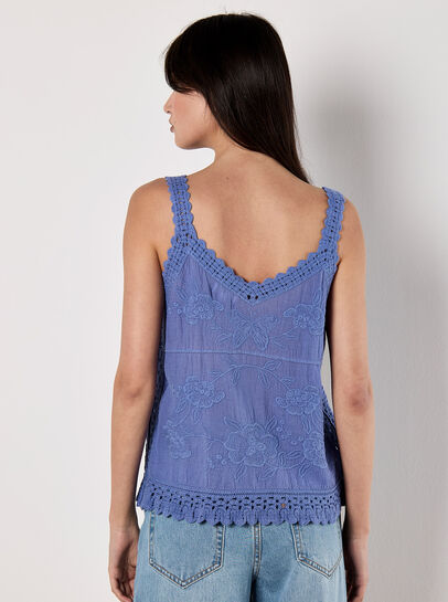 Embroidered Crochet Top