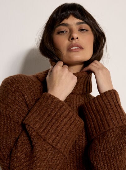 Boucle Knit Fisherman Jumper Mini Dress