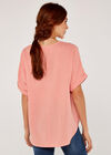 Vneck Cotton Top, Pink, large