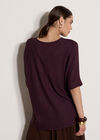 Soft-Touch Batwing Waffle Knit Top, Purple, large