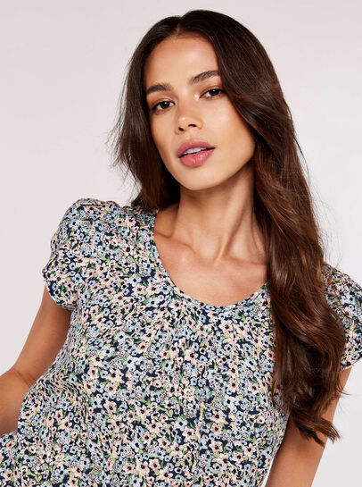 Watercolour Tulip Sleeve Top