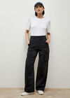 Wide Leg Cargo Jeans, Black, large