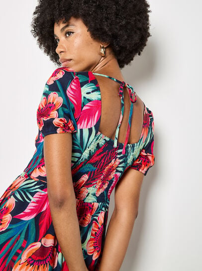 Tropical Floral Mini Dress