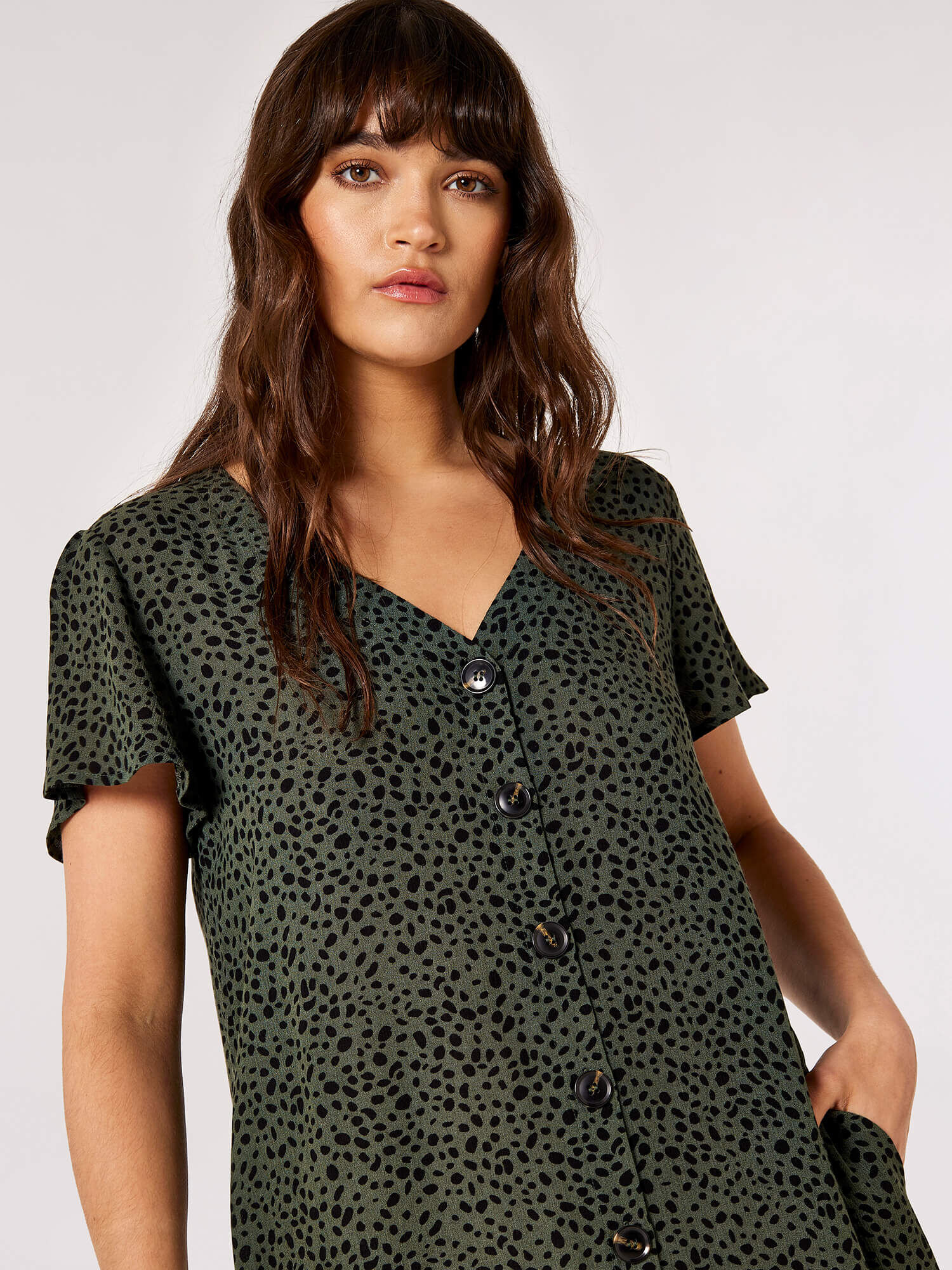 Bijoux petite frill sales mini dress apricot