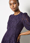 Floral Lace Skater Mini Dress, Purple, large