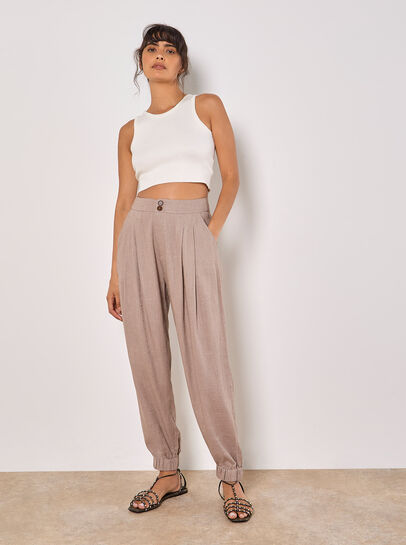 Linen Blend Woven Joggers