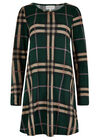 Blanket Check Swing Dress, Green, large