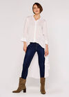 Herringbone Jacquard Shirt, White, large