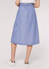 Striped Button Midi Skirt, Blue, large