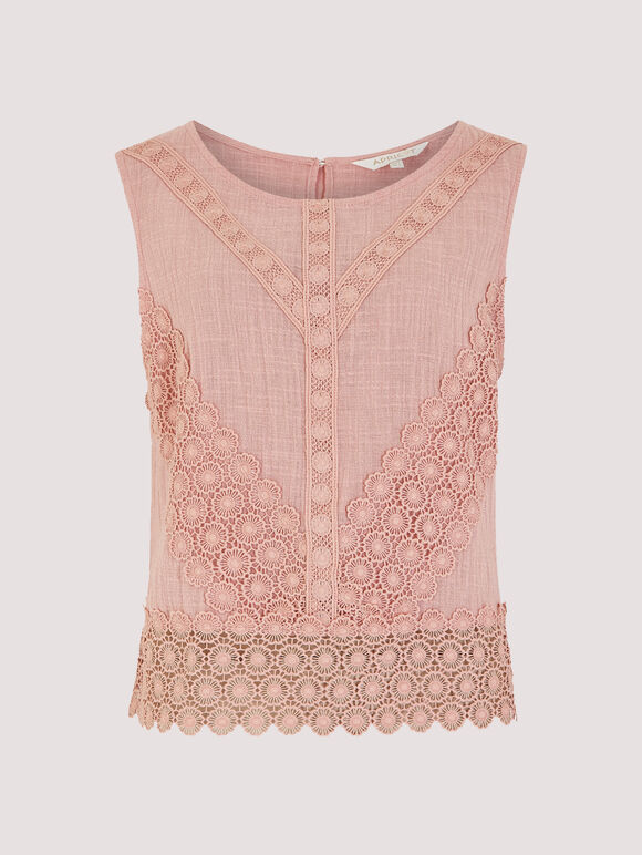 Back Bow Cotton Top, Pink, large