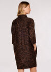 Zebra Cocoon Dress, Brown, large