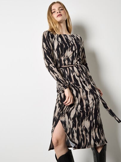 Brushstroke Knitted Midi Dress