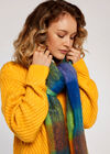 Colourblock Square Scarf, Blue, large
