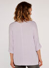 Soft Marl Mock Neck Top, Lilac, large