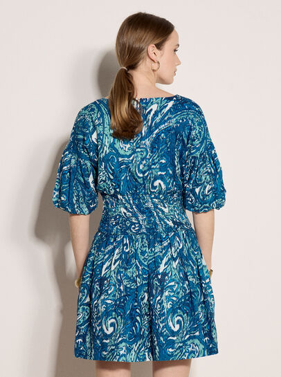 Paisley Bubble Hem Mini Dress