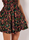 Mini-robe superposée à motif cachemire floral, Noir, grand