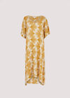 Printed Midi Kaftan, Mustard, large