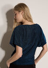 Glitter Ruched Top, Teal, large