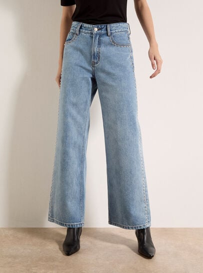 Maca Stud Straight-Leg Jeans