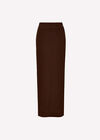 Pointelle Knit Column Maxi Skirt, Brown, large