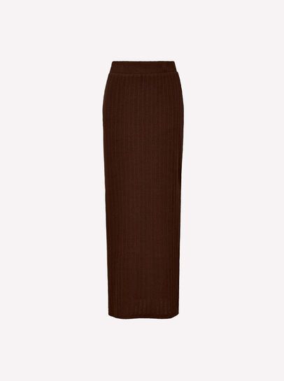 Pointelle Knit Column Maxi Skirt