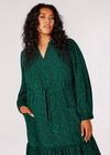 Curve Animal Print Midaxi Dress, Green, large