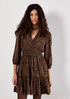 Paisley Ruffle Soft Mini Dress, Rust, large