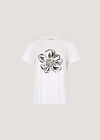 Gold Foil Flower Graphic T-Shirt, White, large