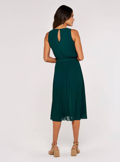 Pleated Skirt Midi Dress