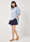 Oversized Slub Shirt, Blue, large
