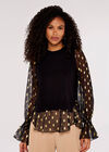 Gold Foil Detail Contrast Jumper, Black, large