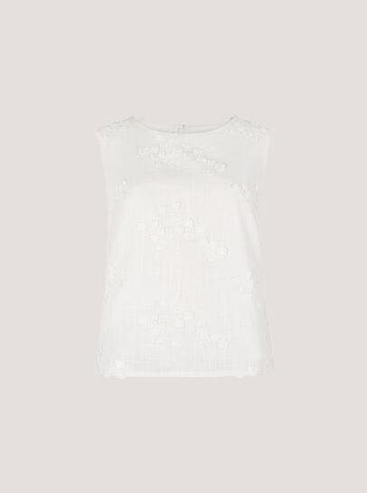 Floral Embroidered Shell Top