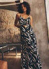Animal Print Trapeze Cami Maxi Dress, Black, large