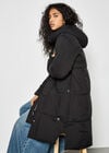 Longline Padded Puffer Coat, Black, large