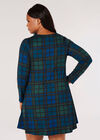 Curve Check Swing Mini Dress , Blue, large