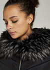 Faux Fur Hood Puffer Jacket, Black, large