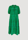 Robe midi à plusieurs niveaux en broderie de coton, Vert, grand