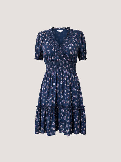 Floral Print Smocked Mini Dress
