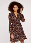 Ditsy Floral Mini Dress, Burgundy, large