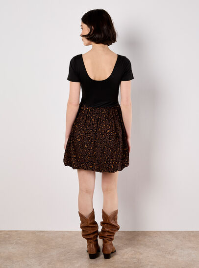 Leopard Print Jersey Mini Dress
