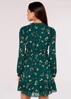 Botanical Ruffle Mini Dress, Green, large