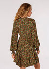 Ditsy Floral Tiered Mini Dress, Green, large
