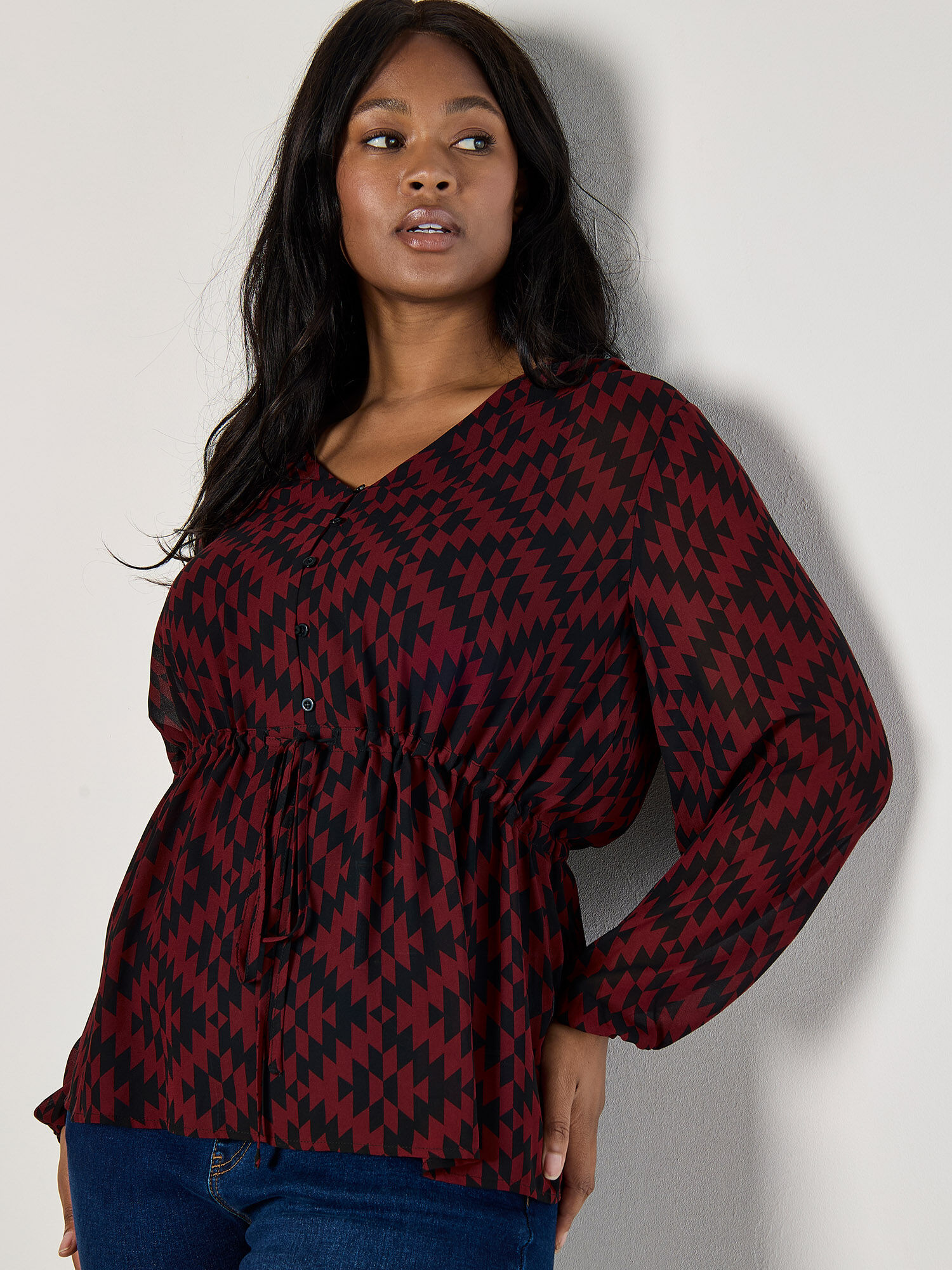 Women's plus size chiffon blouse hotsell