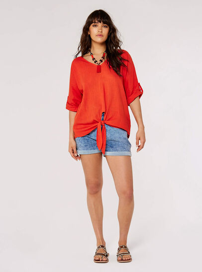 Line Mix Batwing Top
