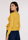 Wrap Ribbed Knitted Top, Mustard, large