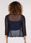 Lightweight Sheer Knitted Shrug, Navy, large