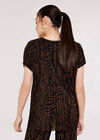 Zebra Plisse Top, Brown, large