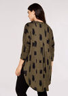 Curve Brushstroke hem Top, Khaki, large